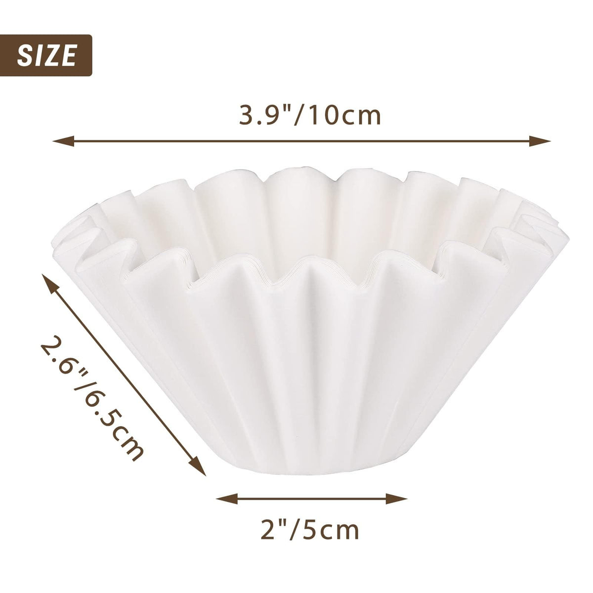 zeroHero white flat-bottom coffee filter papers with wavy walls