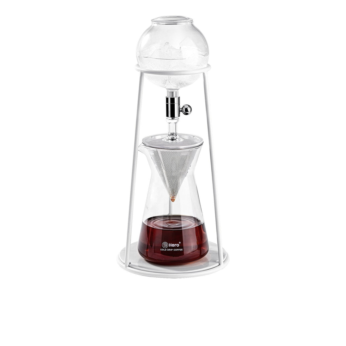 zeroHero Dingyuan Mini Ice Drip Cold Brew Tower, Silvery