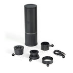 zeroHero Heropresso Heated Edition portable espresso maker in black, front view