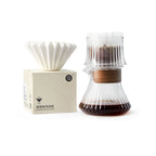 zeroHero Melody Pour Over Coffee Set with dripper, glass server and filter papers