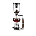 zeroHero Syphon Coffee Pot in glass with walnut handle