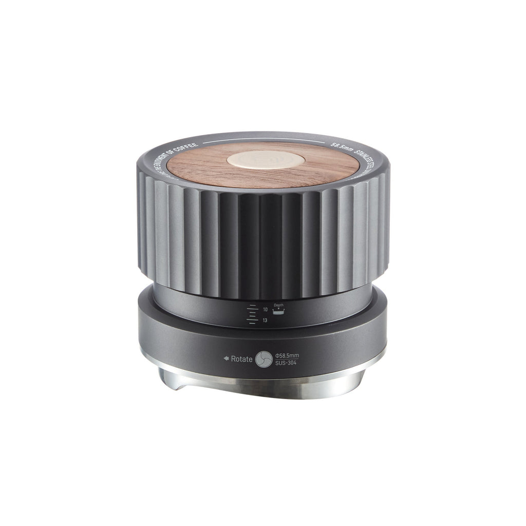 zeroHero Thor Gravity Distributor Pro espresso distributor, angled view